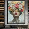 Красочные Модные Мистические Цветочные Женские Холсты Современное Настенное Искусство Постеры с Изображением Женских Персонажей Печать Декор Гостиной Дома