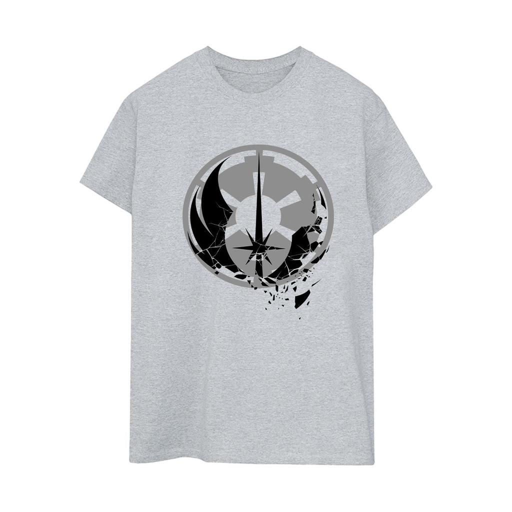 STAR WARS Женская/женская футболка бойфренда с хлопковым логотипом Оби-Вана Кеноби