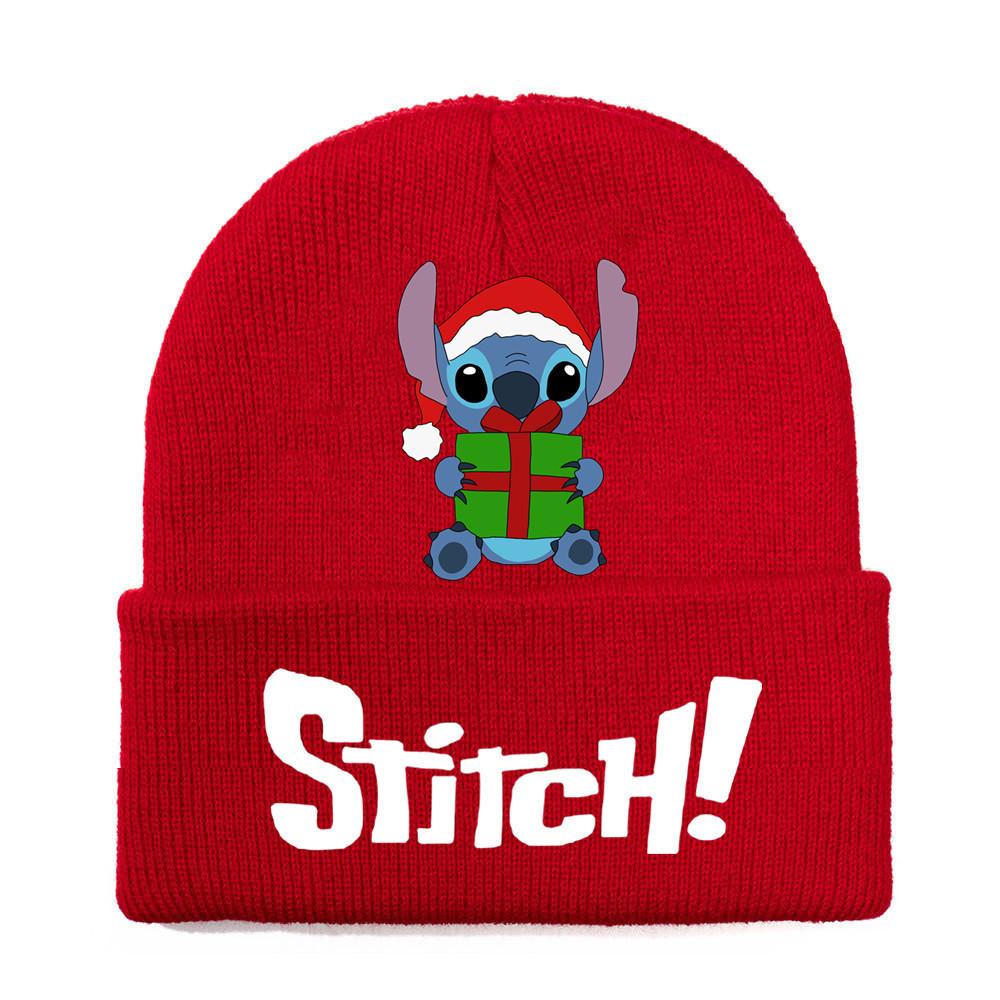 Disney Stitch Knit Beanie Winter Hat With Rolled Brim For Christmas Gifts Adults