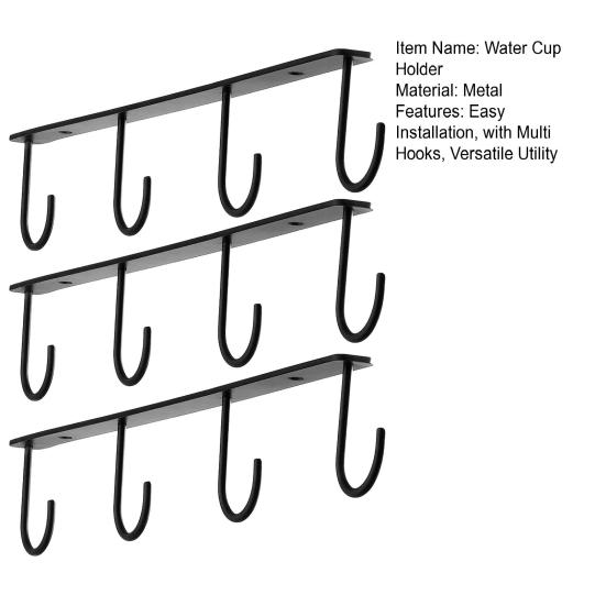 1/3 шт. Подставка для стакана под шкаф с несколькими крючками под полкой Easy