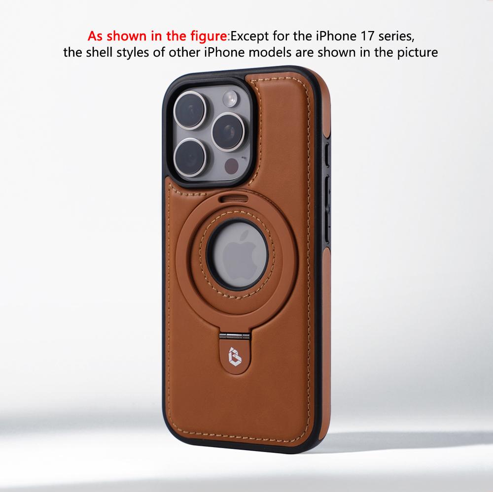 Бизнес Магнитное Кольцо-подставка Кожаный Чехол Для iPhone 17 Pro Max Air 16 15 14 13 12 Plus Для Magsafe Беспроводной Зарядки Защитный Бампер