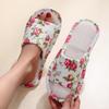 Принтованные тапочки Дышащие тапочки с открытым носком Удобная домашняя повседневная обувь