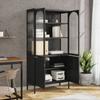 VidaXL Highboard Black 90x40x180 Cm Glass and Steel 353000