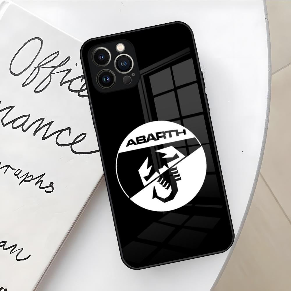 ABARTH Италия Чехол для телефона автомобиля для Iphone 16 15 14 12 11 13 Pro Max Mini X Xr Xs Se 8 Plus Стеклянный Чехол