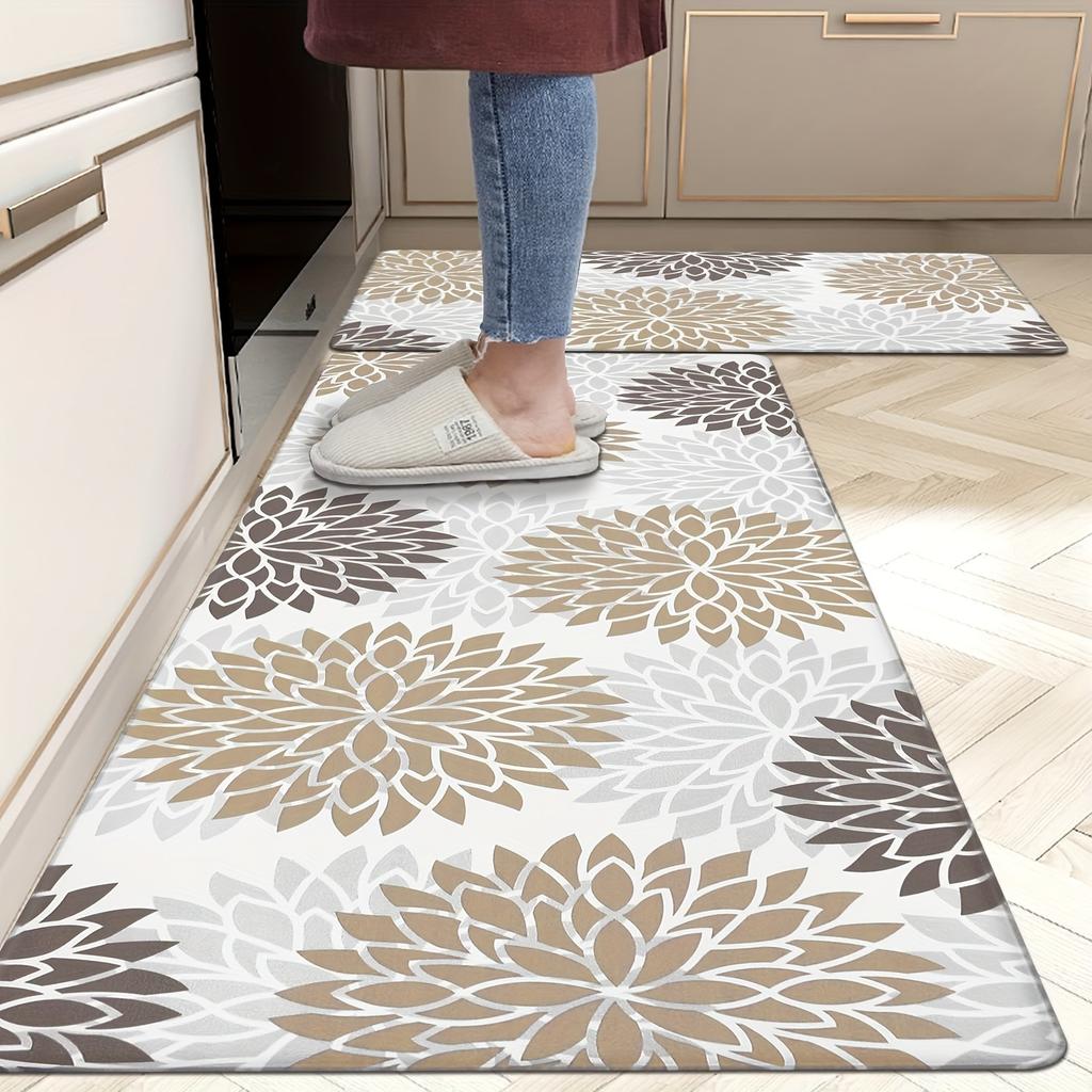 Two-Piece Kitchen Rug Sets Featuring Non-Slip Mats Designed for Comfort, Suitable for Use in Kitchens, Offices, Sinks, And Laundry Areas