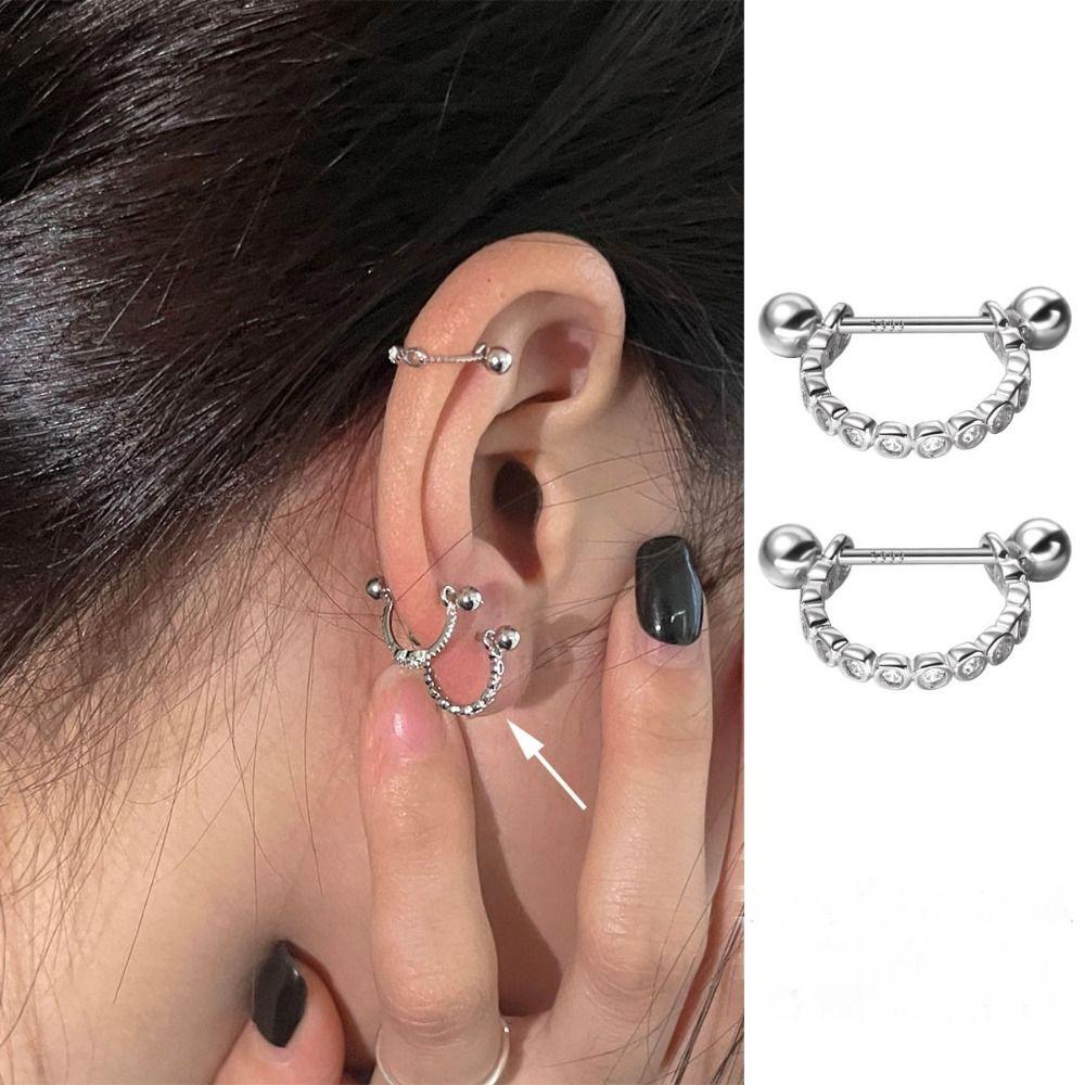 Ювелирные изделия для пирсинга Серьги для пирсинга Серьги серебряного цвета Хрящевая спираль Серьги с винтом Серьги CZ