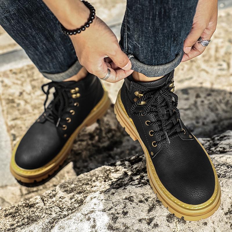 Осенне-зимние мужские ботинки, водонепроницаемые уличные ботильоны для мужчин, рабочие ботинки