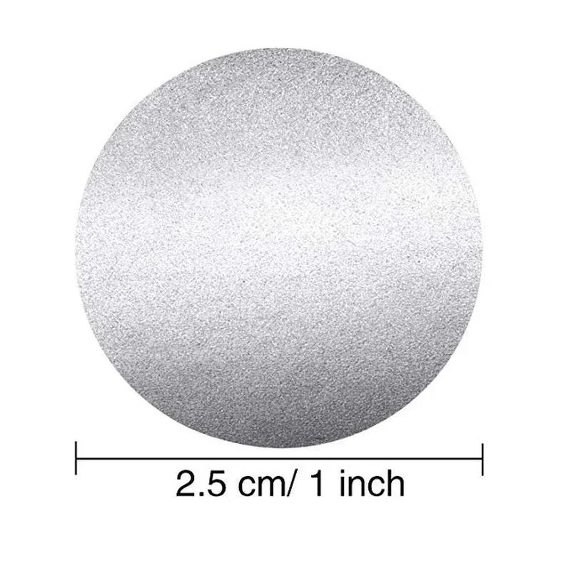 2 рулона круглых серебряных скретч-наклеек 1 дюйм этикетки наклейки для вечеринок декоративные изделия