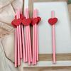 20Pcs Degradable Heart Paper Straws Eco-friendly Disposable Drinking Straw  Chinese Valentine's Day