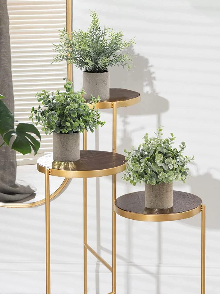 Set of 3 Faux Rosemary Plant Fake Plants Mini Potted Artificial Plants Small Artificial Eucalyptus Plants for Home Office Desk Greenery Decoration