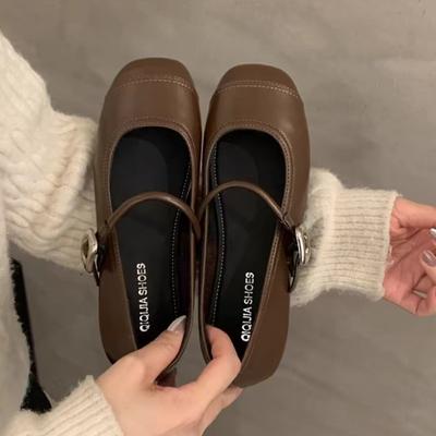 Туфли для женщин 2025 Новые женские шлепанцы с неглубоким вырезом, ремешком с пряжкой, туфли-лодочки, горячая распродажа, однотонные, на плоской подошве, на низком каблуке, zapatos