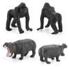 Simulation Wild African Animal Model Rhino Hippo Buffalo Black Bear Elephant Orangutan Mini Combination