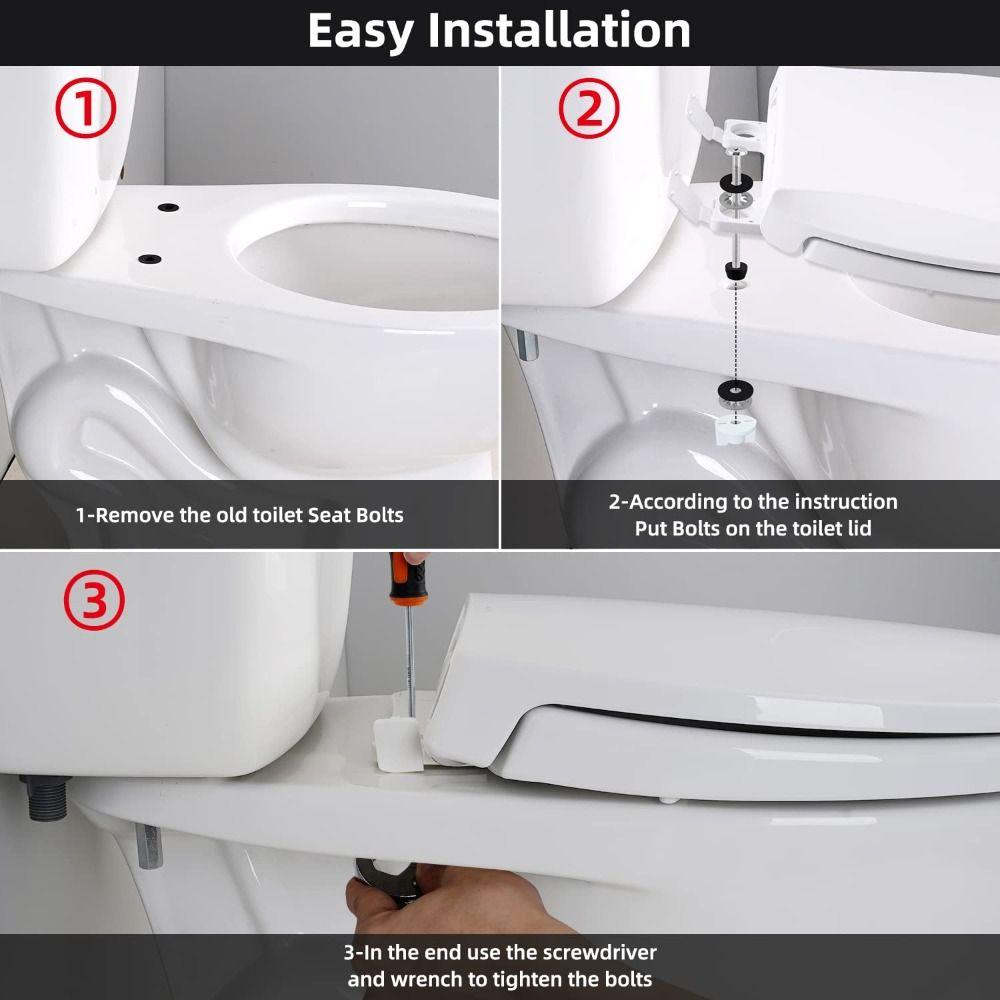 2 Pieces Stainless Steel Toilet Seat Replacement Top Mount Hinge Bolts Toilet