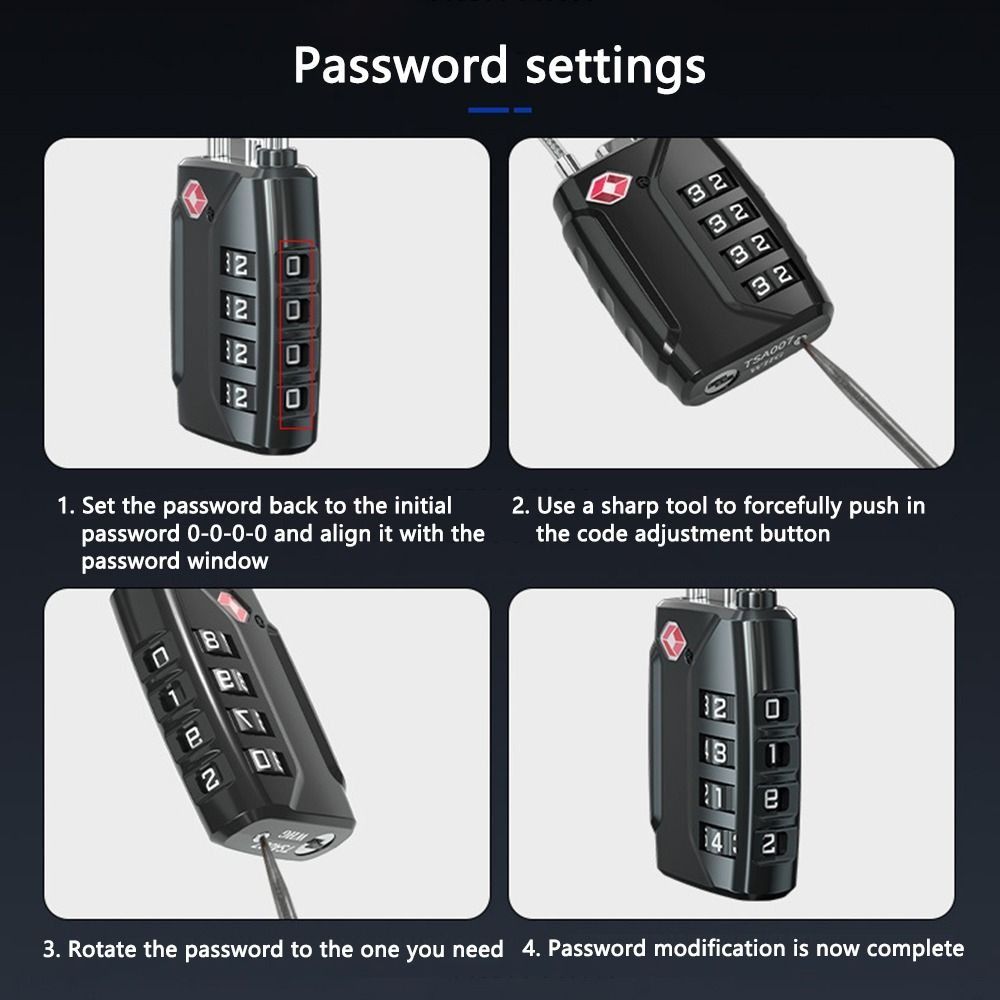 TSA Customs Password Lock Anti-theft Cabinet Lock Portable 4 Digit Combination Lock Travel