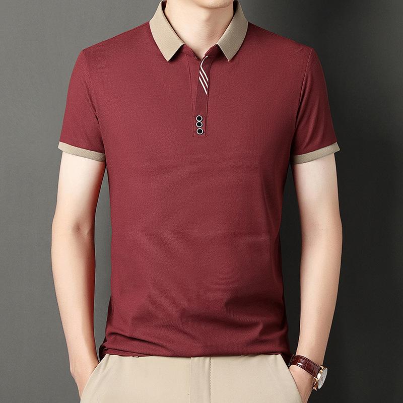 Original Men'S Short-Sleeved Polo Shirt High-End Business Casual Non-Iron Stretch Shirt