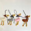Creative Scarf Duck Duck Duckling Car Keychain Pu Leather Bag Pendant Car Keychain Decoration