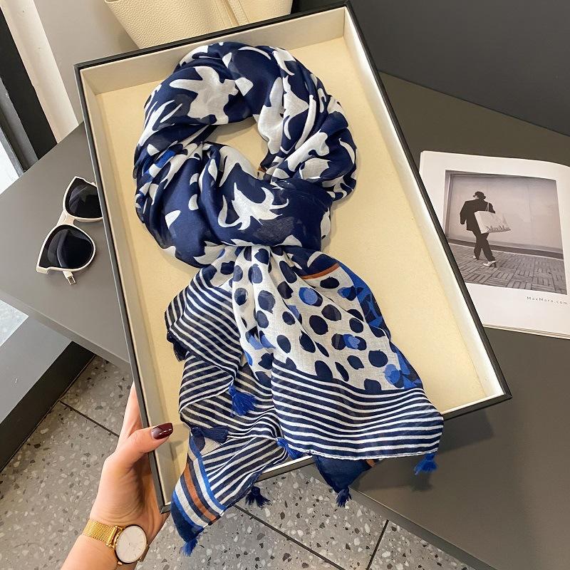 Осенний вискозно-хлопковый шарф Ацтекский Пейсли Цветочный платок шаль накидка Женские тонкие шарфы Мода кисточки Пашмина Высокое качество Фуляр