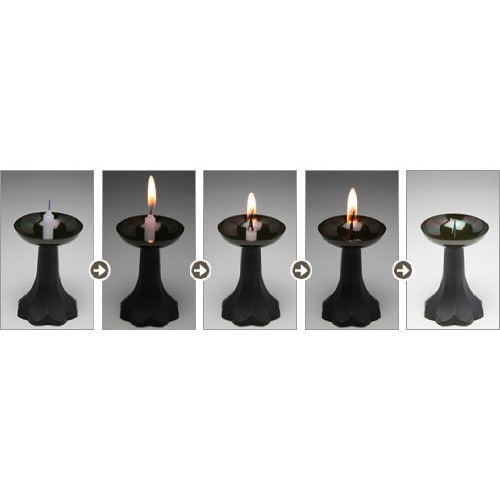 Moe Candle Holder, Fully Burning Candlestick, White, for Mini Candles, Monthly Memorial Day, Higan, Obon, and 49th Day Memorial Service