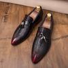 Fashion Men Leather Loafers Shoes Outdoor Handsome Comfortable Brand Breathable Men Pointed Top Tassel Casual Shoes Size 38-46 4