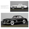 Масштаб 1/24 Классический автомобиль Benz 300SL Металлическая литая модель автомобиля со звуком и светом Коллекционирование Хобби Настольное декоративное украшение Подарок