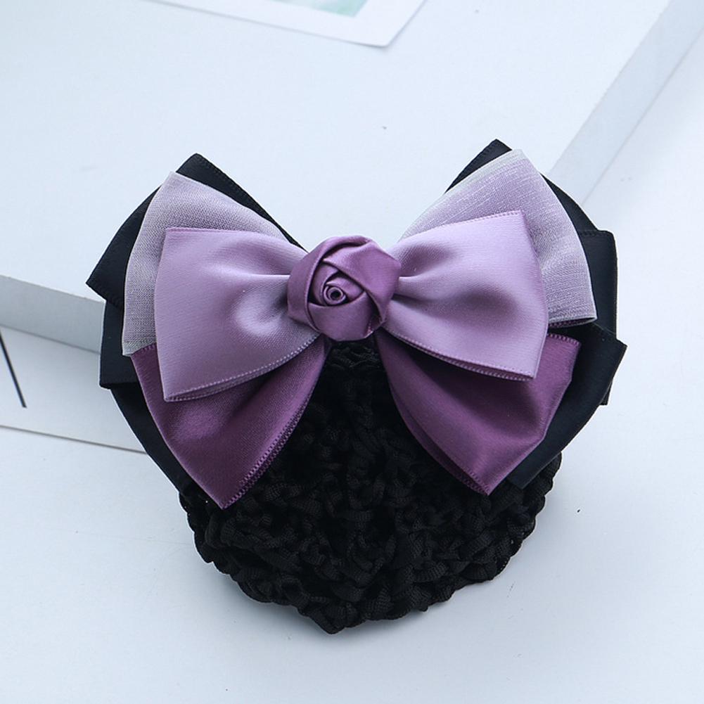 Кружево Атласный Бант Сетка для Волос Заколка Банковский Персонал Бортпроводник Медсестры Атласные Заколки Сетка Снуд Женские Аксессуары для Волос Зажим