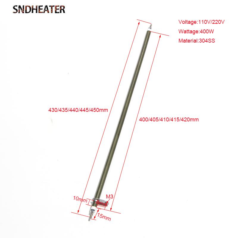 SNDHEATER 6,6 мм*430/435/440/445/450 мм Нагревательный элемент для электрической духовки с круглым металлическим листом путем отжига 220 В 400 В 2 шт./лот