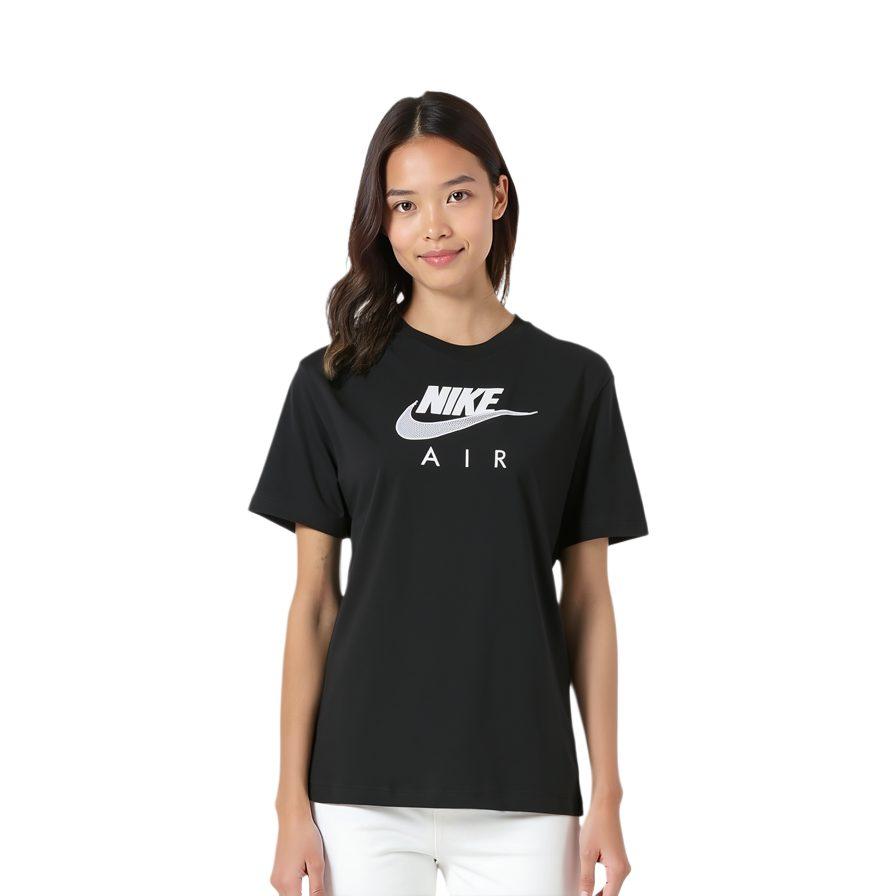 Nike Женские черные футболки с круглым вырезом, умеренный прямой крой, CZ8615-010