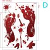 1 Pcs Halloween Decorations Blood Prints Wall Stickers Blood Footprints Ghost Props Easter Stickers Window Stickers