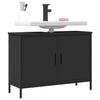 VidaXL Bathroom Vanity Cabinet, Sink Unit with Storage, Toilet Under-Sink Cabinet, Modern, Black Wood 842451