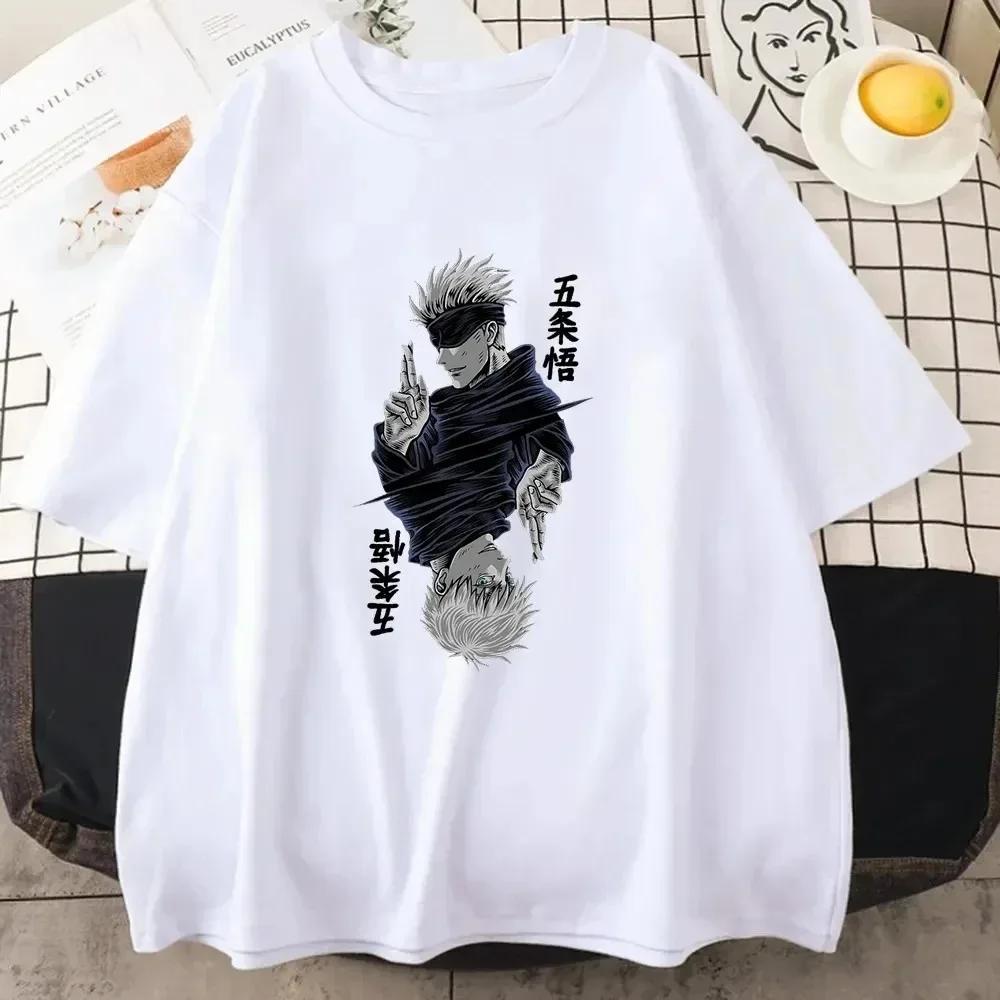 Harajuku Y2k Топы Мужские Большие Хлопковые Футболки Летние Повседневные Мужские Женские Футболки С Коротким Рукавом Японские Футболки С Принтом Аниме Уличная Одежда