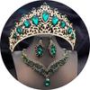 Elegant Big Tiaras and Crowns Bridal Jewelry Sets for Women Prom Wedding Crown With Choker Necklace Earrings Pageant Tiara Set