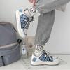 Contrast Design Sneakers Spring Women's Haze Blue Breathable College Style Casual Sports Shoes Women Trendy Boards Shoes