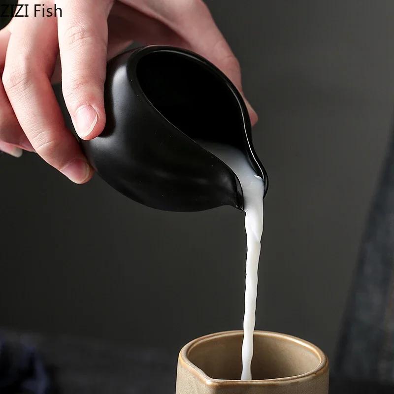 Легкий роскошный кофейник для латте Pull Flower Milk Pot Barista Milk Maker в скандинавском стиле Керамический молочник для дома и кухни Кофейные аксессуары