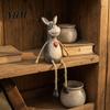 Artistic Home Accents Rustic Donkey Shelf Sitter Figurine, Hanging Leg Farm Animal Statue, Modern Interior Decoration Pieces Whimsical Country