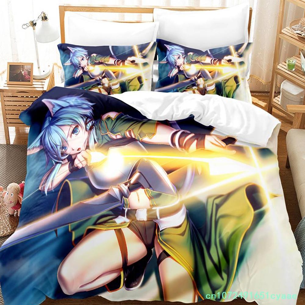Sword Art Online II Постельное белье Single Twin Full Queen King Size Bed Set Adult Kid Bedroom Duvetcover Sets Anime Bed