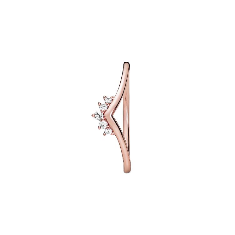 Pandora Rose Gold Wishbone Ring Women rings 188282CZ