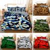 Bedding Home Textiles 3D Digital Printing Three-Piece Military Camouflage Quilt Cover Pillowcase