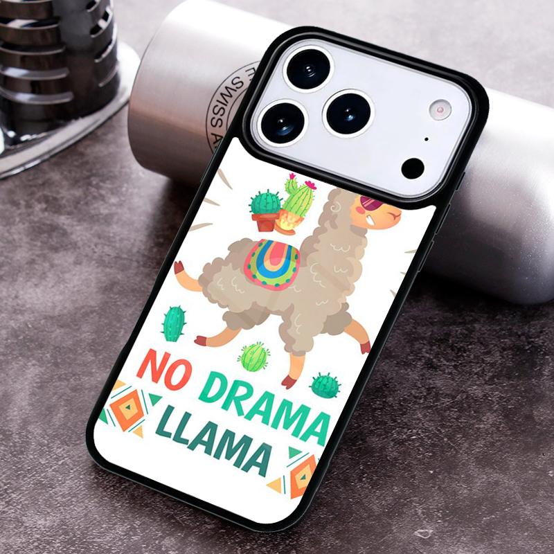 No Drama Prob Llama Lama Phone Case for iPhone 17 16 15 Pro Max Air 14 13 12 11 Plus Shockproof Capa Cover