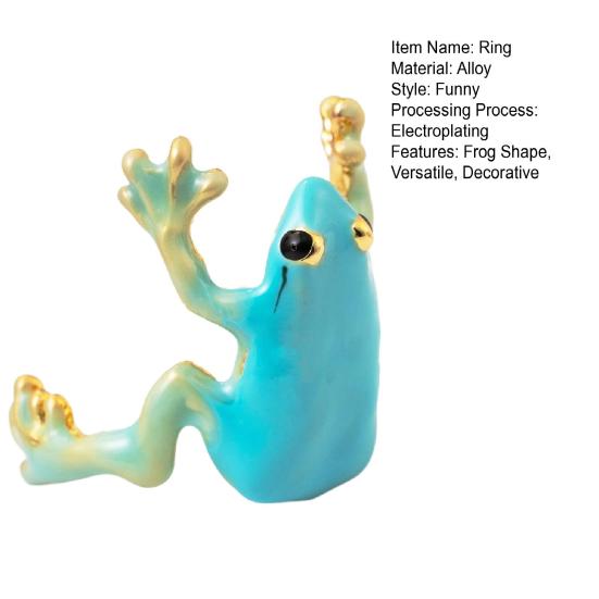 Кольцо для пальца в форме лягушки, пряжка для уха, однотонный сплав, гальваническое отверстие, регулируемый браслет для праздников и вечеринок, аксессуары