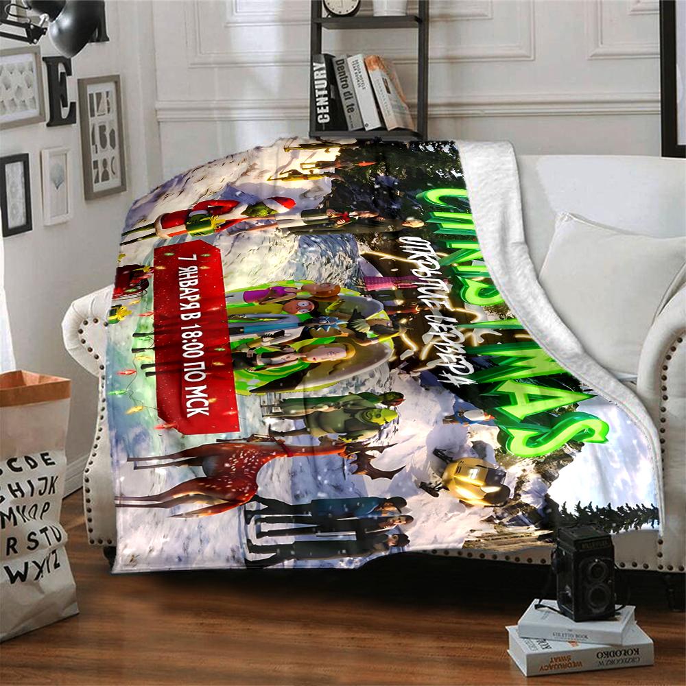 1Pc Christmas Gift Choices Blanket Soft Throw Blanket For Home Bedroom Bed Sofa Travel Office Solid Christmas Blanket