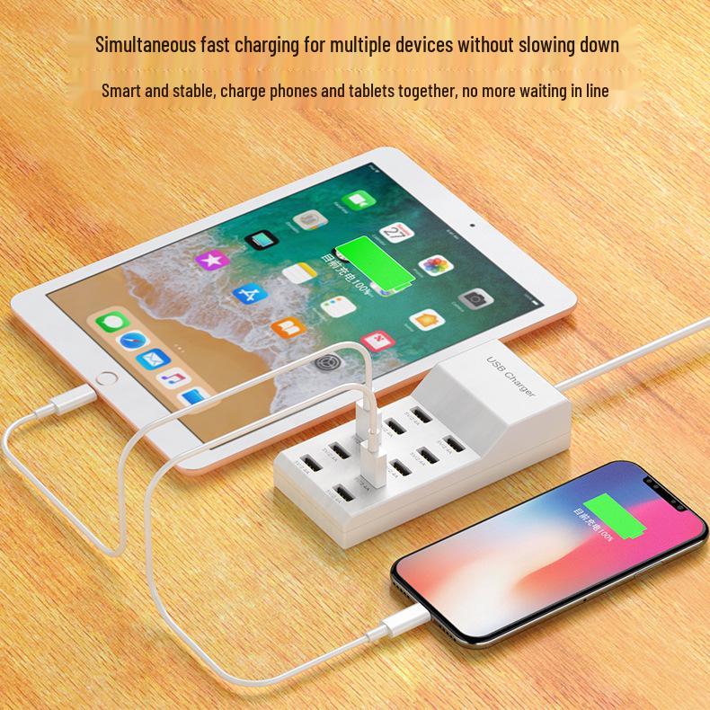 USB-разветвитель с 10 портами для быстрой зарядки, 5V2.4A с PD