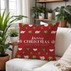 Merry Christmas Red Art Pillow Case  Plush Fabric Soft  Pillowcase Double Sided Print Cushion Cover Household Gifts
