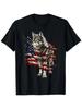 4th Of July American Flag Wolf Outfit T-Shirt | Unisex Casual Round Neck Outdoor
