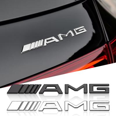 Эмблема AMG Наклейка из металла на кузов/багажник автомобиля Значок автомобиля Декоративные аксессуары Для Mercedes Benz AMG W204 W205 W203 W211 W212 W213 W201 W210