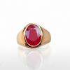 Мужское кольцо-печатка с красным рубином овальной огранки, Ювелирное изделие из стерлингового серебра 925 пробы, Минималистичное кольцо с золотым покрытием, Кольцо с драгоценным камнем ручной работы