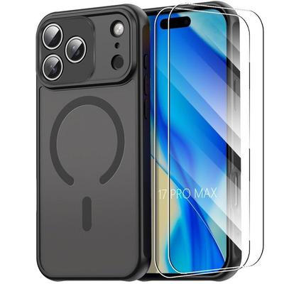 Защитный чехол - BOOLING - для iPhone 17 Pro Max - Ударопрочный - С магнитным кольцом - 2 Закаленных стекла