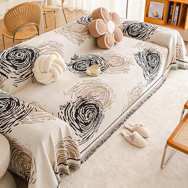 Простой стиль, расширенная атмосфера, зеленое окрашенное диванное полотенце, универсальный универсальный чехол для гостиной, пылезащитный чехол, ворсовое шерстяное одеяло