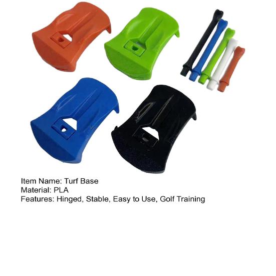 4 Pcs Turf Base Hinged Artificial Turf Tee for Golf Simulator Practice Includes 5 Pre-Cut Tee Variety Packs for Driving Range Home Training