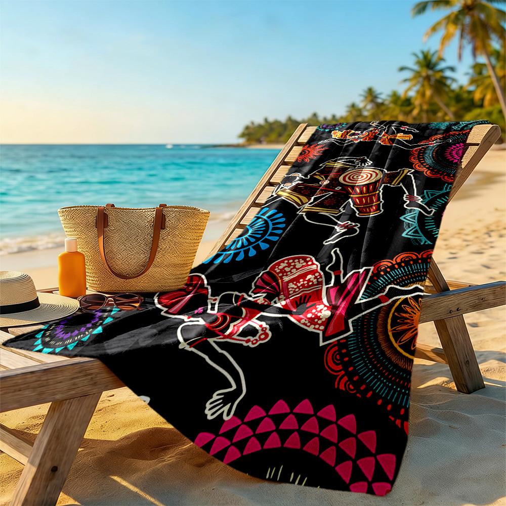 African Style Beach Towel Super Soft Microfiber Quickdry Fabric Comfortable Lightweight Perfect for Traveling Yoga Camping and Swimming
