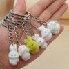 Soft and Colorful Rabbit Keychain Flocking Toy Pendant Keyring Stuffed Animals Couple Key Rings Ornament for Bag Phones
